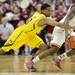 Michigan sophomore Trey Burke strips the ball from Indiana sophomore Remy Abell during the first half at Assembly Hall on Saturday, Feb. 2 in Bloomington, Ind. Melanie Maxwell I AnnArbor.com